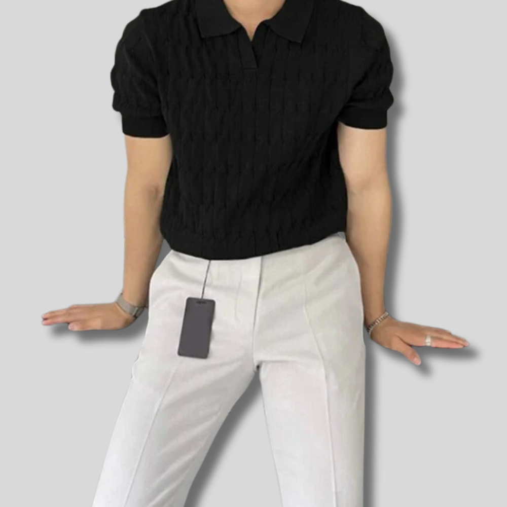 Stylish Merino Men's Polo | Chic Short-Sleeved Smart-Casual Shirt