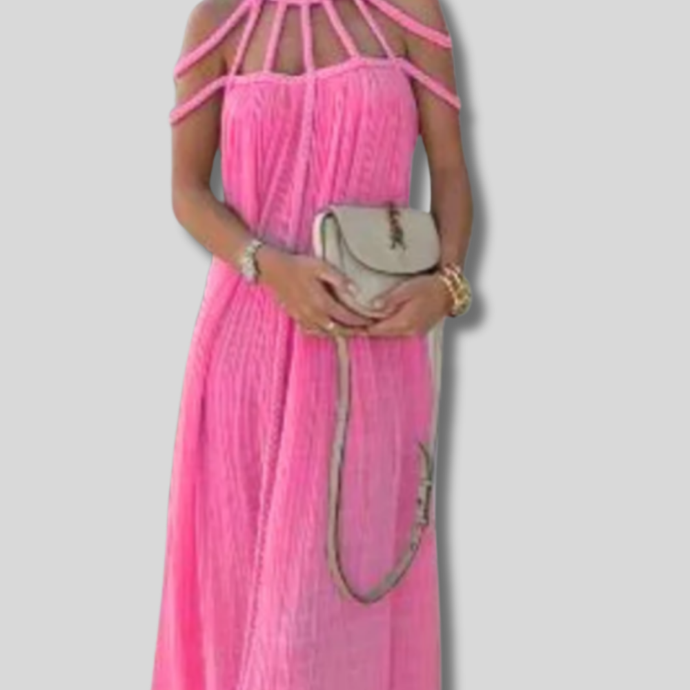 Isabella - Chic Women's Maxi Dress - Elegantly Draped Linen - Fashion Forward Style