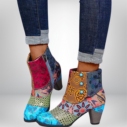 Charlee - Stunningly Painted Ankle Boots
