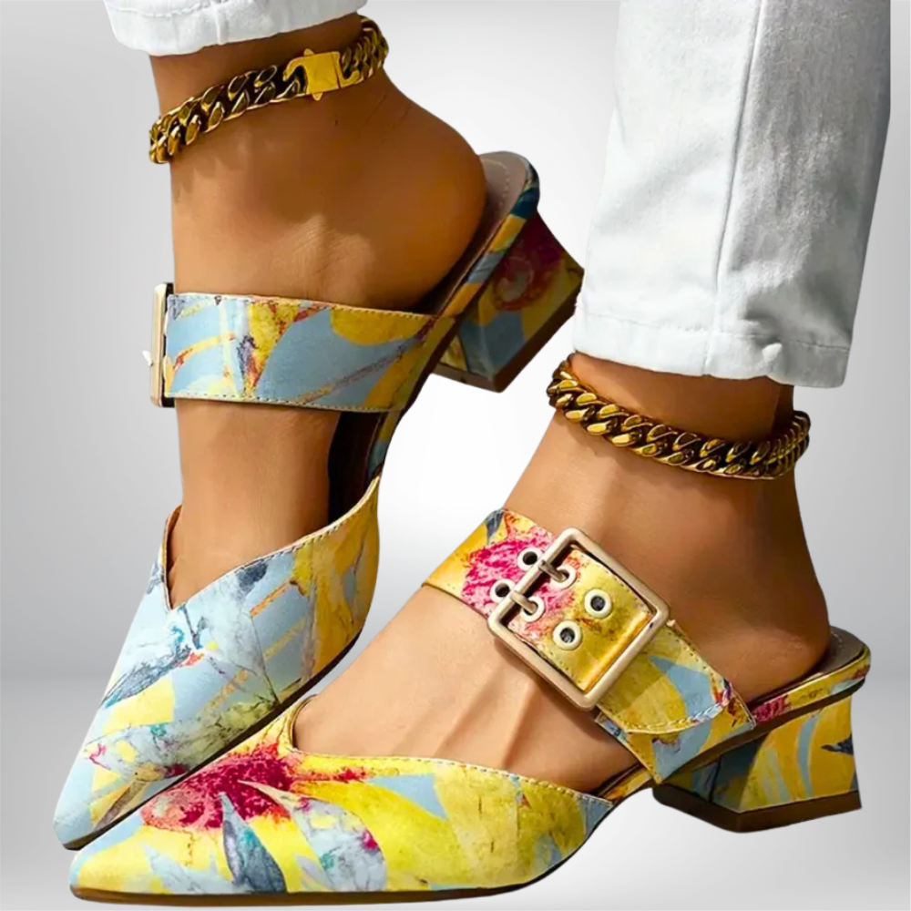Elegant Rose-Design Heeled Sandals by Chelsea