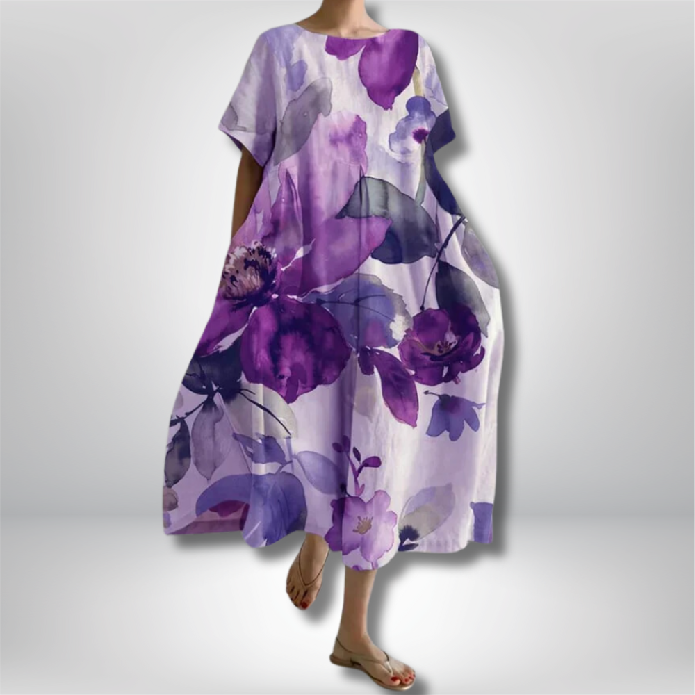Francisca - Effortlessly Chic Women's Dress with Beautiful Botanical Floral Print