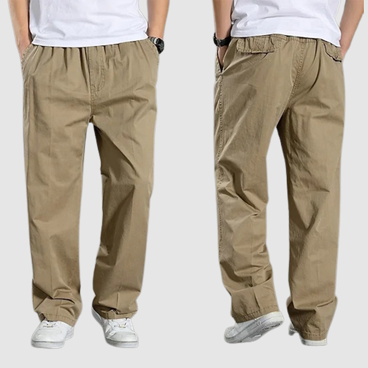 Versatile Elastic Waist Straight Fit Men's Cargo Pants