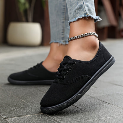 Lotte - Stylish and Cozy Low Canvas Lace-Up Sneakers