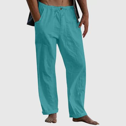 Men's Relaxed Fit Linen Beach Trousers by Adam - Perfect for Summer Adventures!
