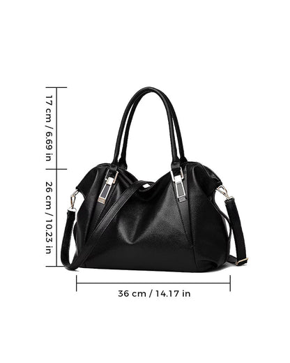 Chic Leather Tote with Dual Handles and Versatile Shoulder Strap
