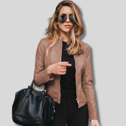 Ellen - Chic Women's Leather Jacket for a Stylish Look
