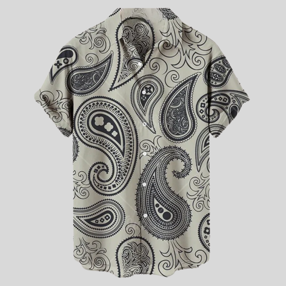 Damian - Stylish and Relaxed Printed Short-Sleeved Shirt for Men