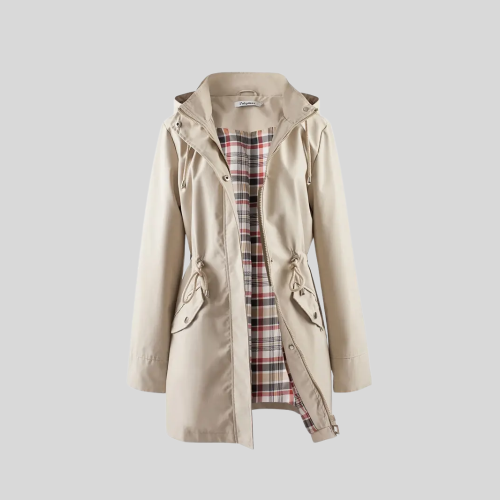 Kiah - Stylish Women's Long Sleeve Rain Coat for Elegance in Any Weather