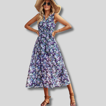Enchanting Carly - Elegant Floral Maxi Dress