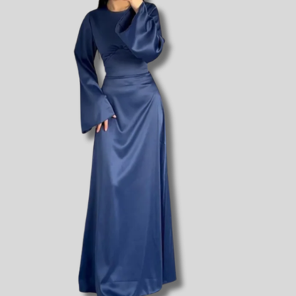Willow - Exquisite Long Satin Dress for Women | Graceful Design & Luxurious Comfort