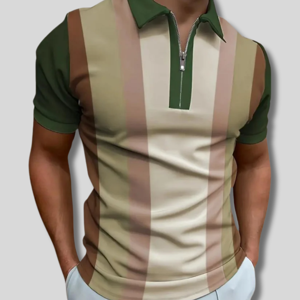 Enzo - Stylish Half-Zip Polo Shirt for Effortless Elegance