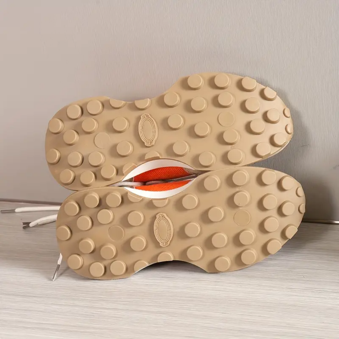 Kaitlyn's Vibrant Orange Sneakers