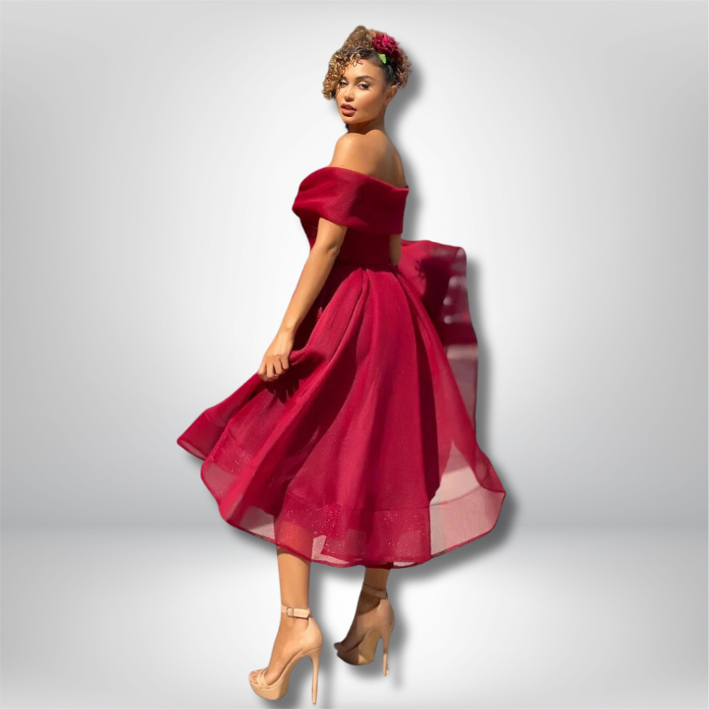 Dalila - Elegant Off-Shoulder Party Nightdress for a Dazzling Night Out