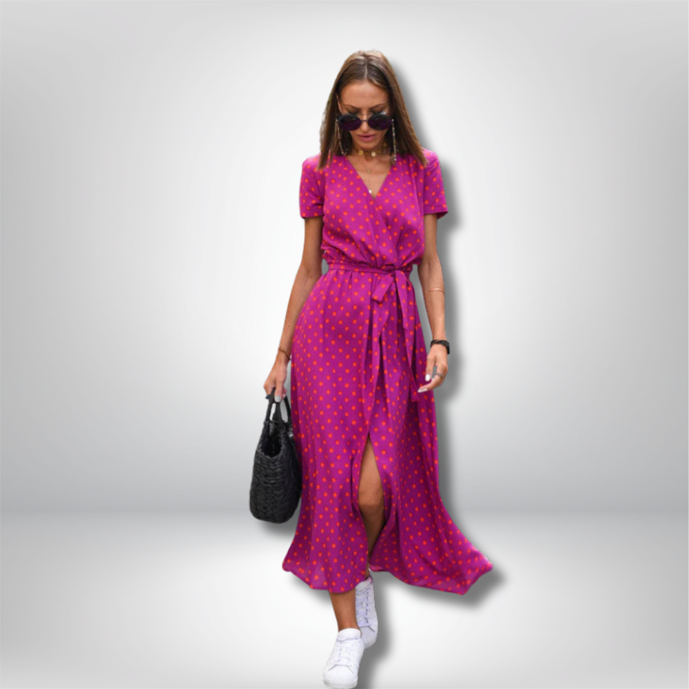 Bella - Stunning V-Neck Long Dress for Effortless Elegance