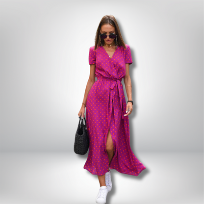 Bella - Stunning V-Neck Long Dress for Effortless Elegance