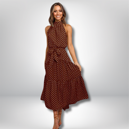 Zuri - Chic Long Polka Dot Dress for Effortless Style