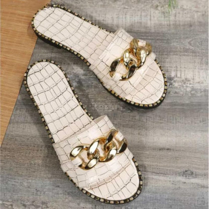 Edith - Stylish Crocodile-Printed Mules