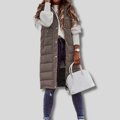 Chic Kiralee Women's Sleeveless Hooded Coat