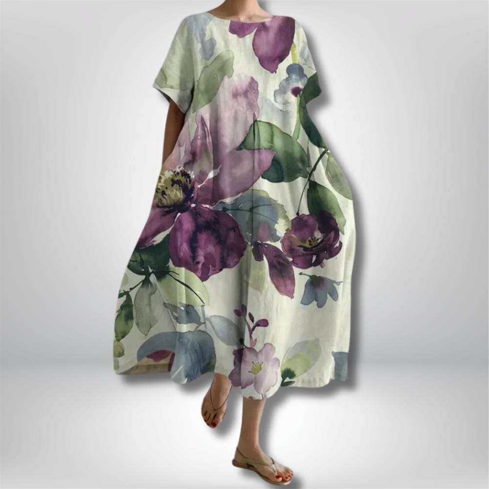 Francisca - Effortlessly Chic Women's Dress with Beautiful Botanical Floral Print