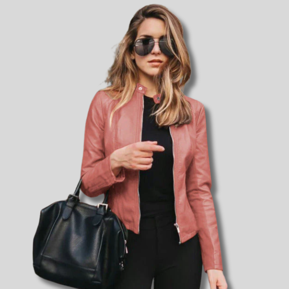Ellen - Chic Women's Leather Jacket for a Stylish Look