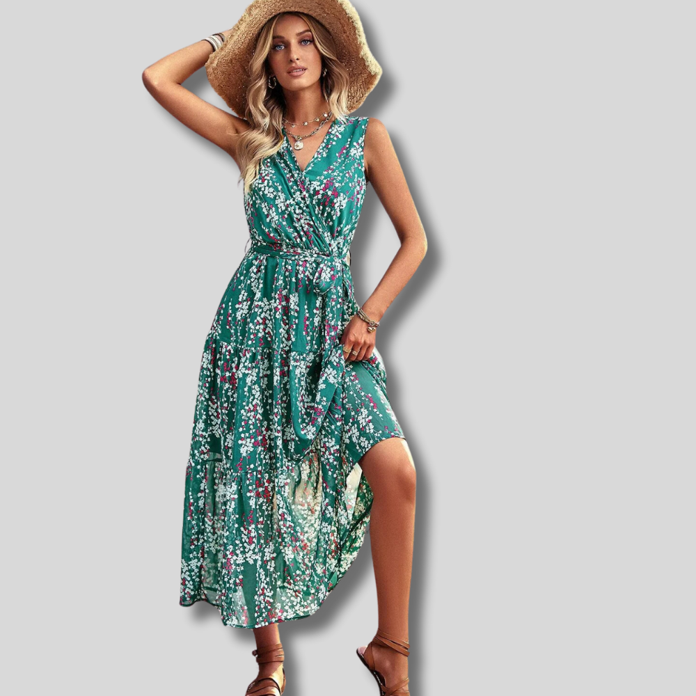 Enchanting Carly - Elegant Floral Maxi Dress