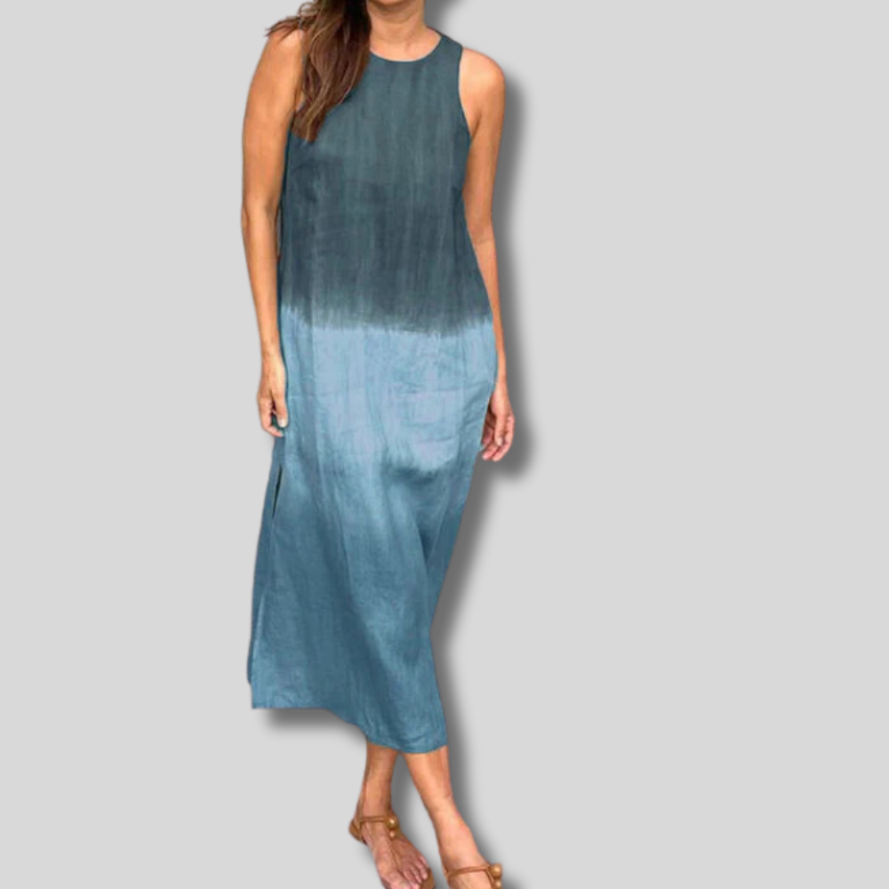 Allison - Effortlessly Chic Long Dress with Stunning Batik Print