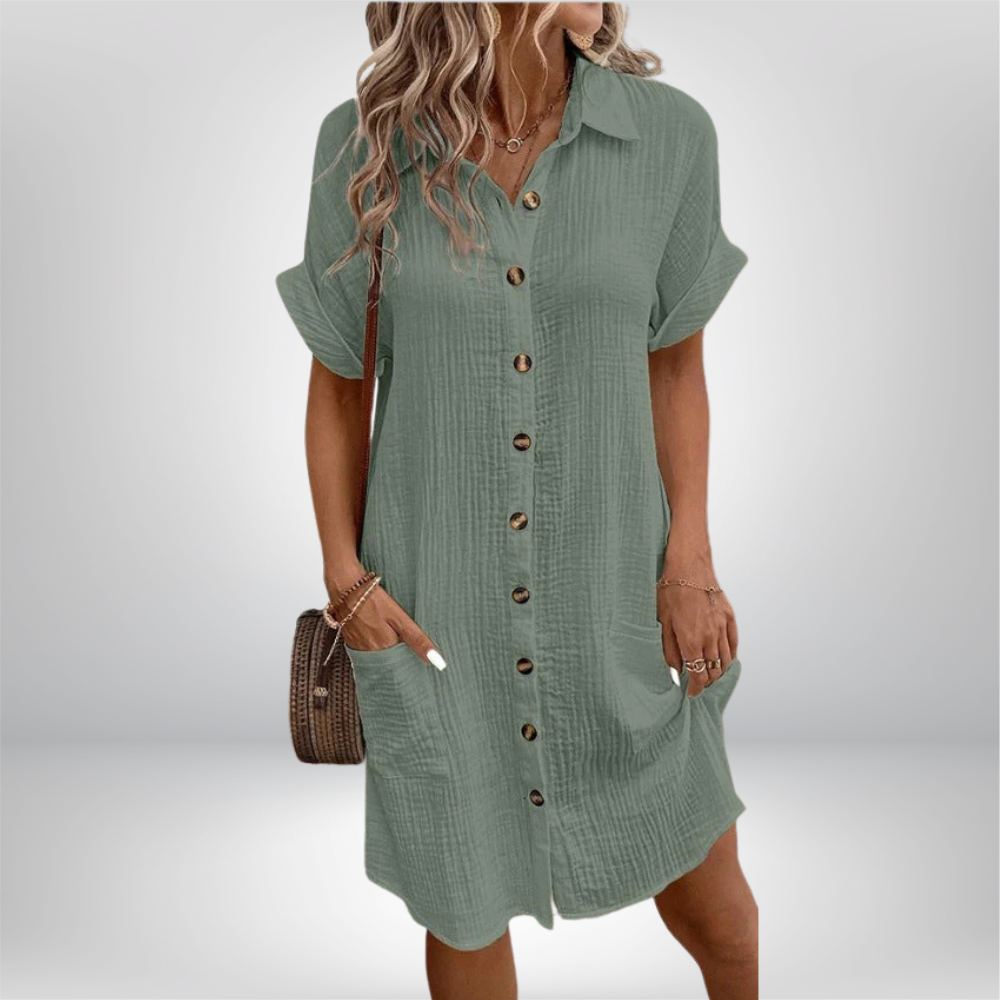 Jessica - Stylish Button-Up Dress for Ultimate Comfort