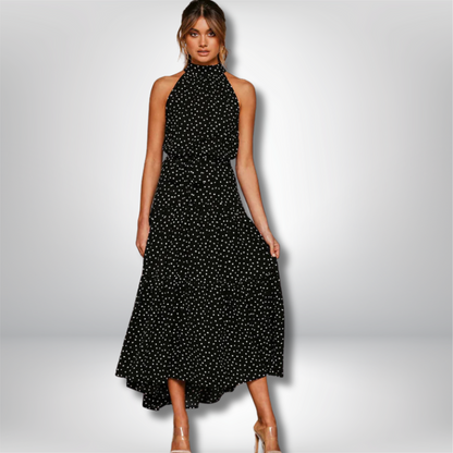 Zuri - Chic Long Polka Dot Dress for Effortless Style