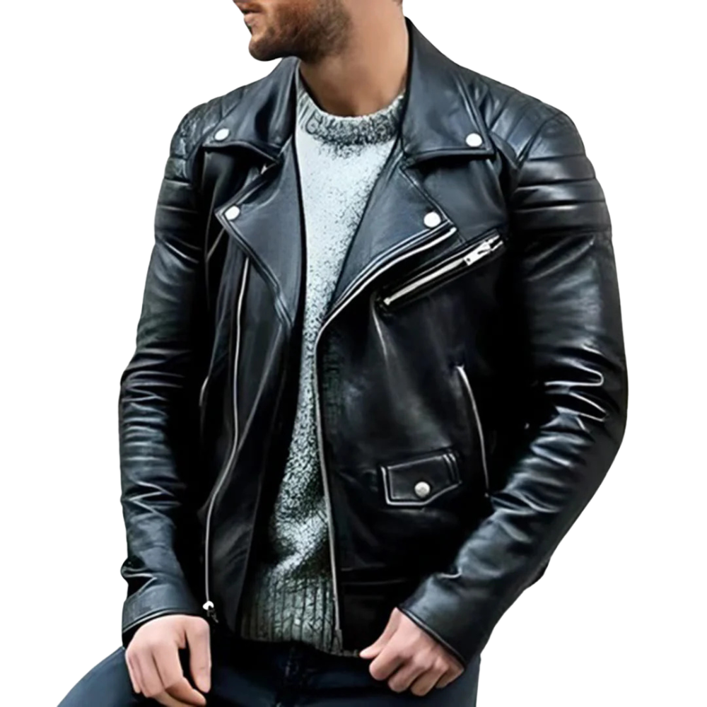 Stylish Gilbert Leather Biker Jacket for Bold Adventures