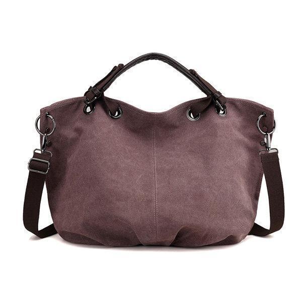 Chic Retro Canvas Large Handbag: Versatile Crossbody Style