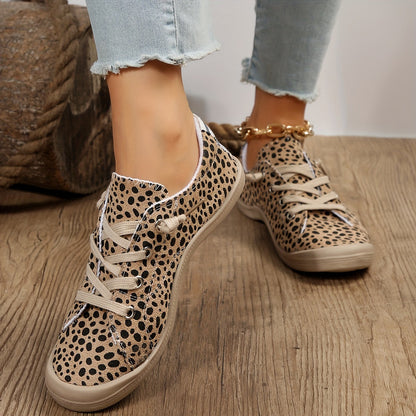 Chic Leopard Print Low-Rise Trainers for Women