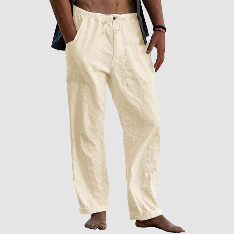 Men's Relaxed Fit Linen Beach Trousers by Adam - Perfect for Summer Adventures!