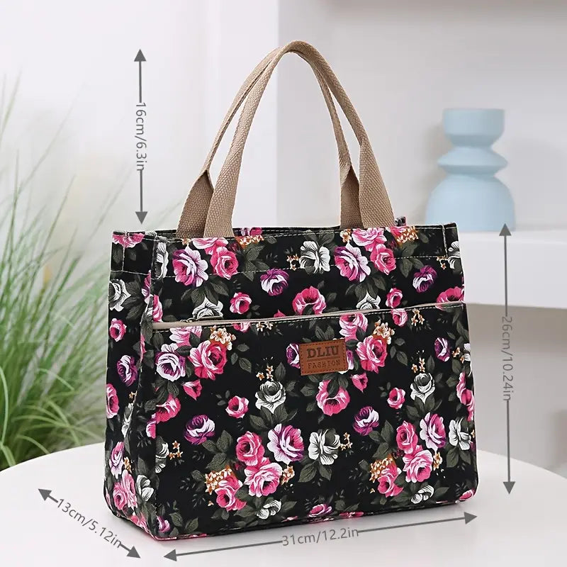 Chic Floral Print Tote Handbag for Effortless Elegance