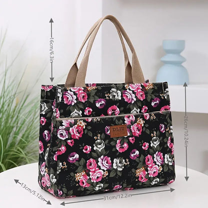Chic Floral Print Tote Handbag for Effortless Elegance