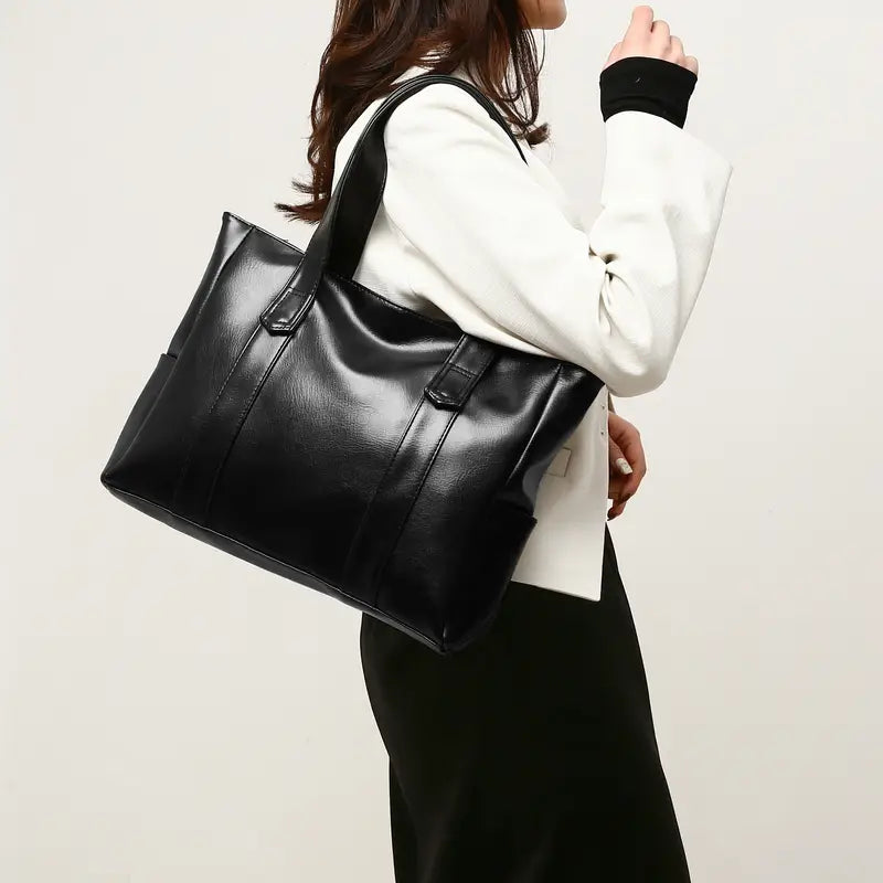 Chic Solid Color Tote Bag for Women