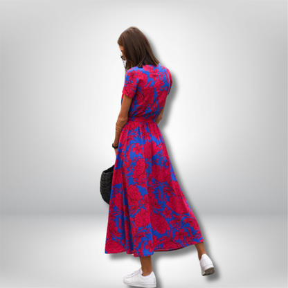 Bella - Stunning V-Neck Long Dress for Effortless Elegance