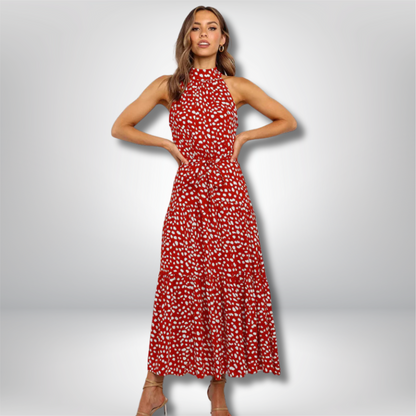 Zuri - Chic Long Polka Dot Dress for Effortless Style