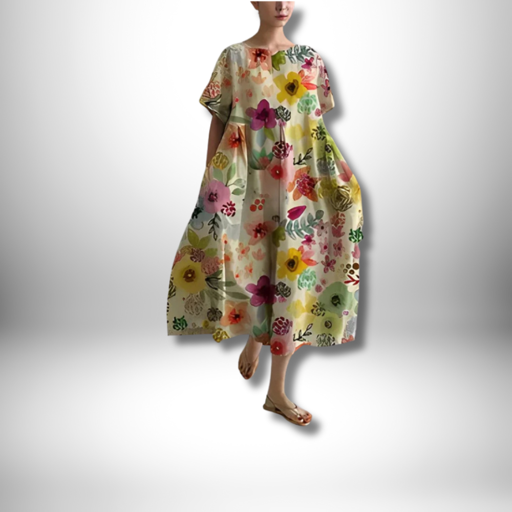 Chic Violet Floral Dress for Ultimate Comfort