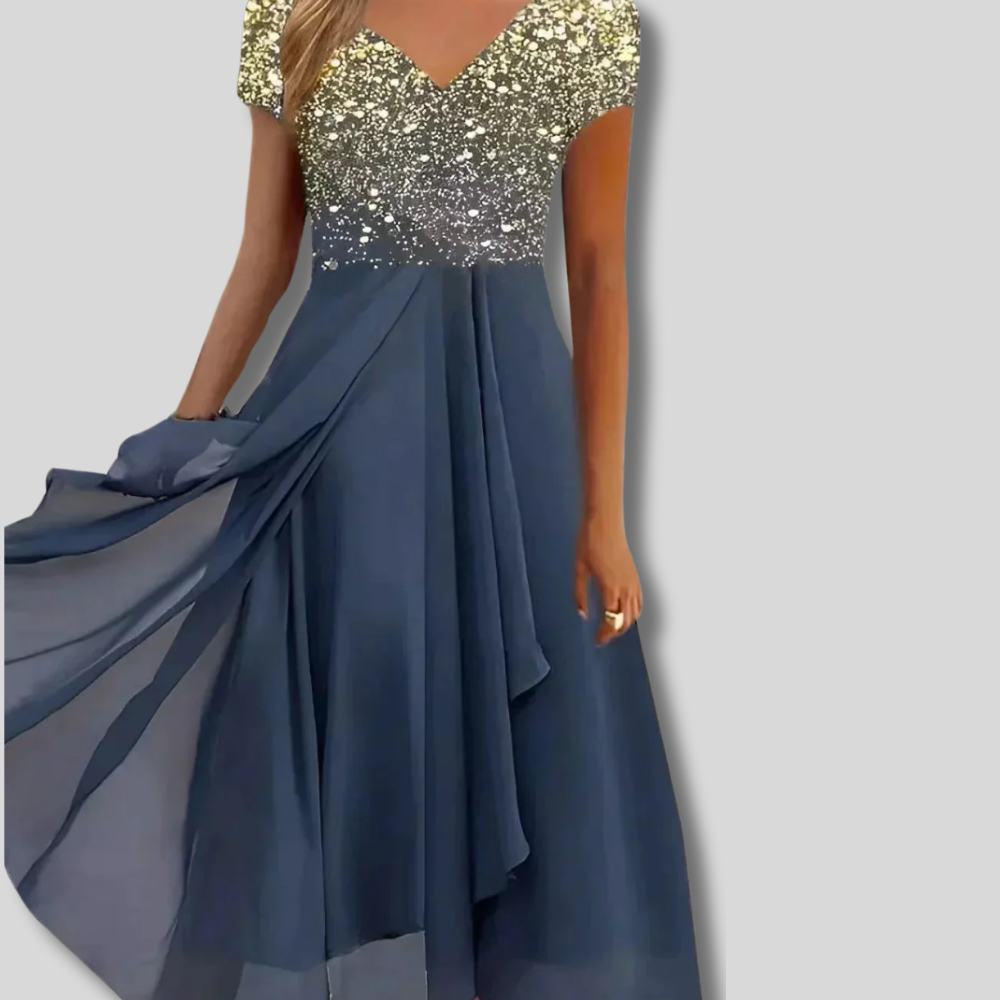 Whitley - Sophisticated Chiffon Midi Dress for Parties | Women's Elegant Attire