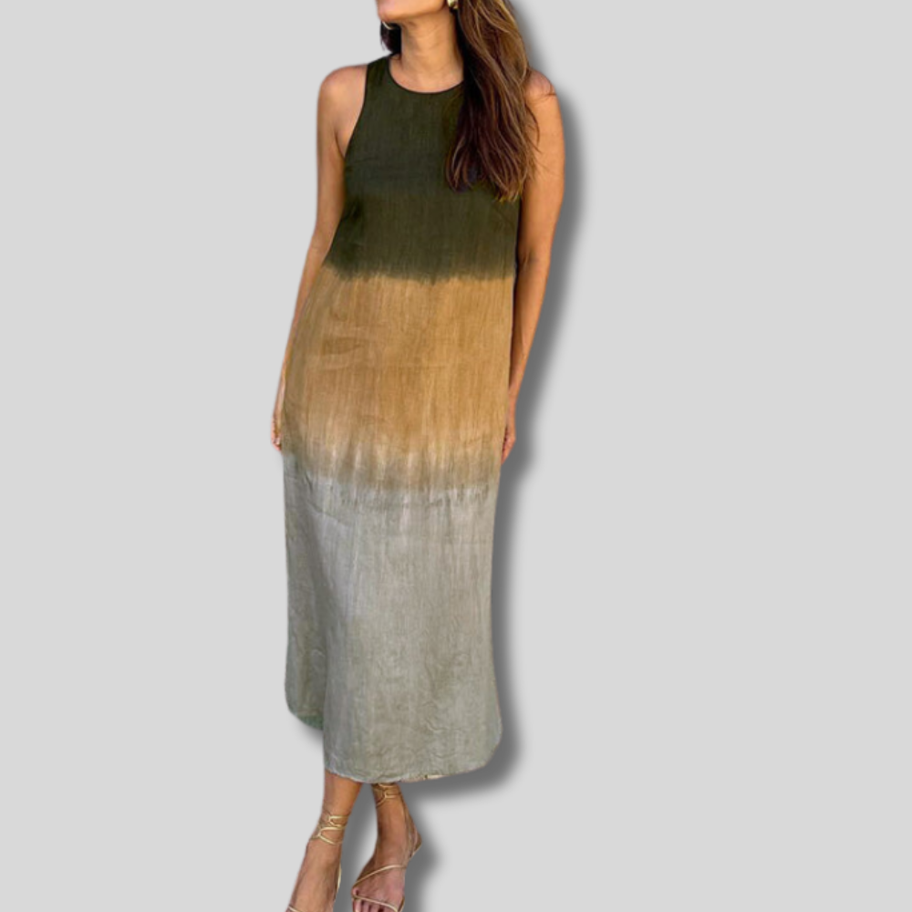 Allison - Effortlessly Chic Long Dress with Stunning Batik Print