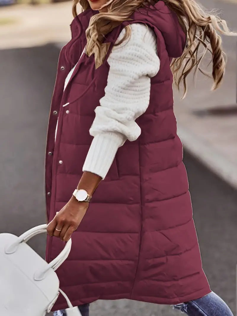 Chic Kiralee Women's Sleeveless Hooded Coat