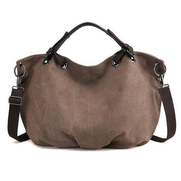 Chic Retro Canvas Large Handbag: Versatile Crossbody Style