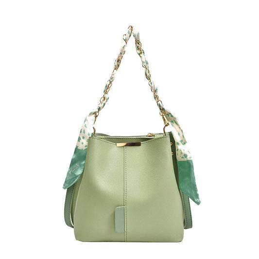 Isolde - Exquisite Green Bucket Bag Featuring Lavish Accents