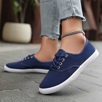 Lotte - Stylish and Cozy Low Canvas Lace-Up Sneakers