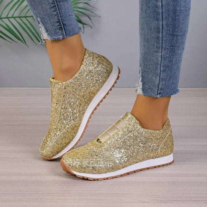 Mabel - Sparkling Slip-On Sneakers with Trendy Contrast Sole