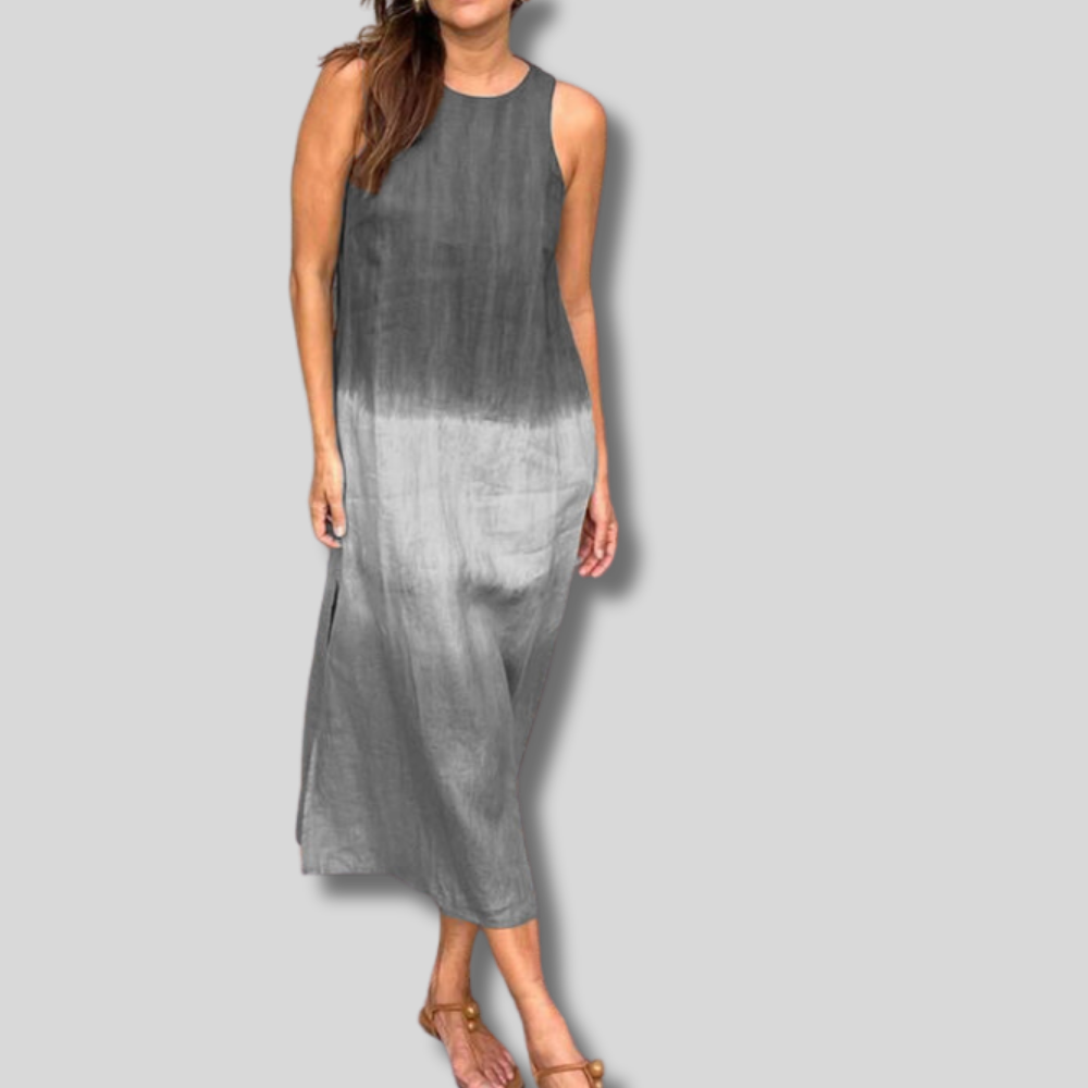 Allison - Effortlessly Chic Long Dress with Stunning Batik Print