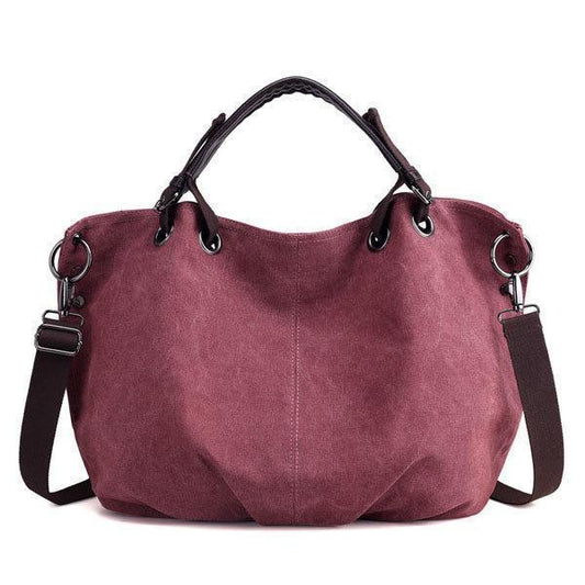 Chic Retro Canvas Large Handbag: Versatile Crossbody Style
