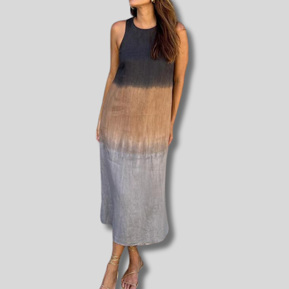 Allison - Effortlessly Chic Long Dress with Stunning Batik Print