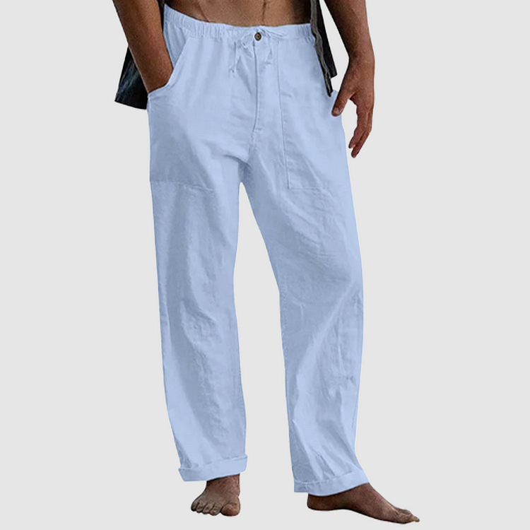 Men's Relaxed Fit Linen Beach Trousers by Adam - Perfect for Summer Adventures!