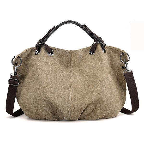 Chic Retro Canvas Large Handbag: Versatile Crossbody Style